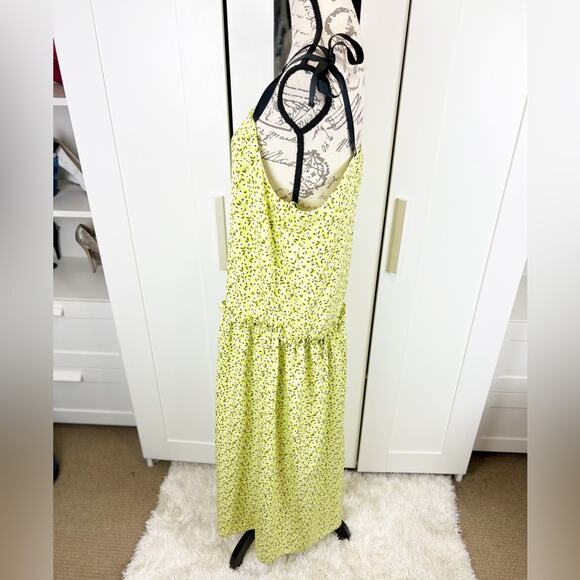 Topshop NWT Dropped Waist Midi Dress in Lime Size 10 - Picture 11 of 14